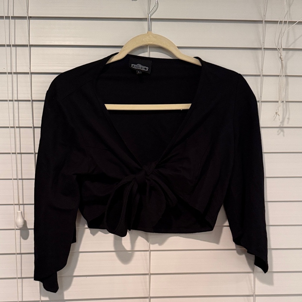 Angie Black Women's TIE crop Top